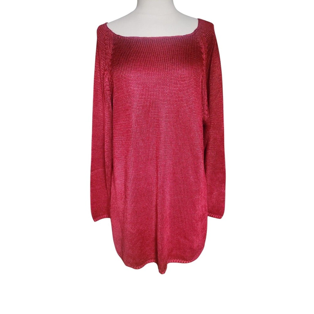 The Limited Vintage Sweater Tunic Womens L Red Boatneck Capsule Knit Casual
